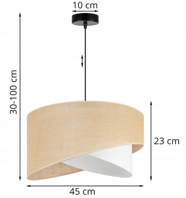 HÄNGLAMPA TAK LJUSKANT LAMPSKÄRM VIT JUTE