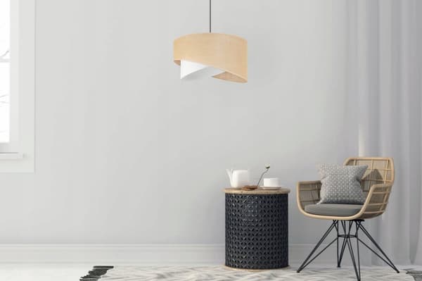 HÄNGLAMPA TAK LJUSKANT LAMPSKÄRM VIT JUTE