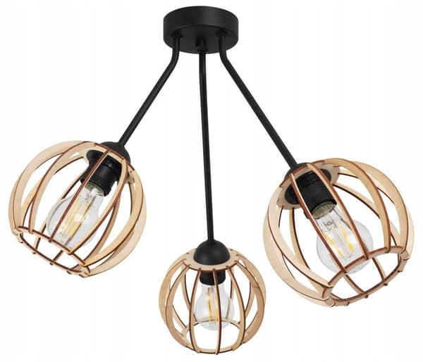 HÆNGELAMPE LYSKELYSE LOFTSLAMPE TRÆLAMPESKÆRM LED