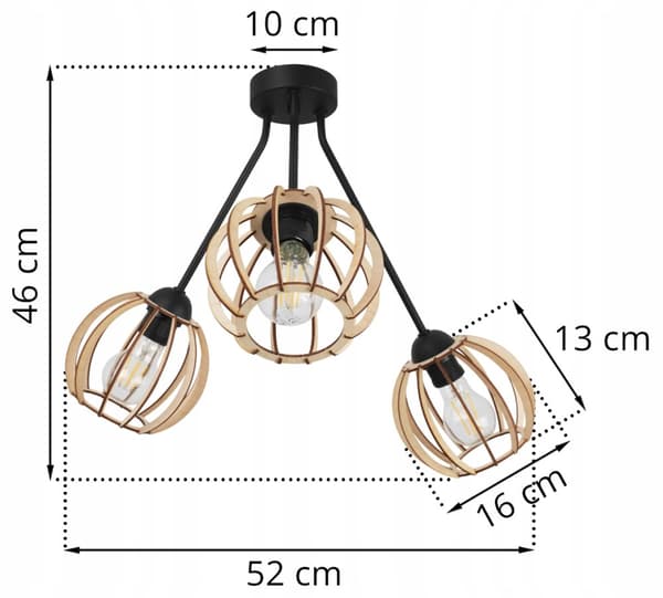 HÆNGELAMPE LYSKELYSE LOFTSLAMPE TRÆLAMPESKÆRM LED