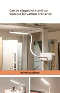 Miniatyrbillede 5 af 5: Philips genopladelig øjenbeskyttende skrivebordslampe studerende bogreolklip natbordslampe læselampe studiebordslampe