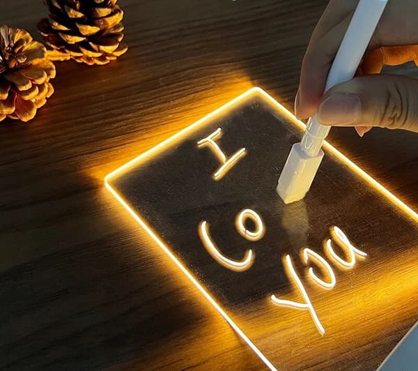 3D LED LAMPE DEKORATIV TIL TEGNING, SKRIVNING OG BESKEDER PLEXI GAVE