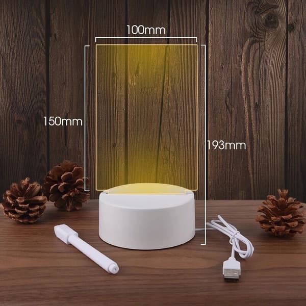 3D LED LAMPE DEKORATIV TIL TEGNING, SKRIVNING OG BESKEDER PLEXI GAVE