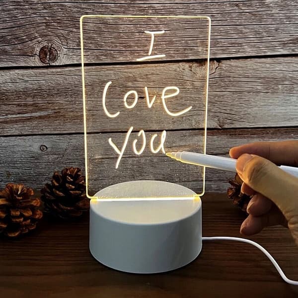 3D LED LAMPE DEKORATIV TIL TEGNING, SKRIVNING OG BESKEDER PLEXI GAVE
