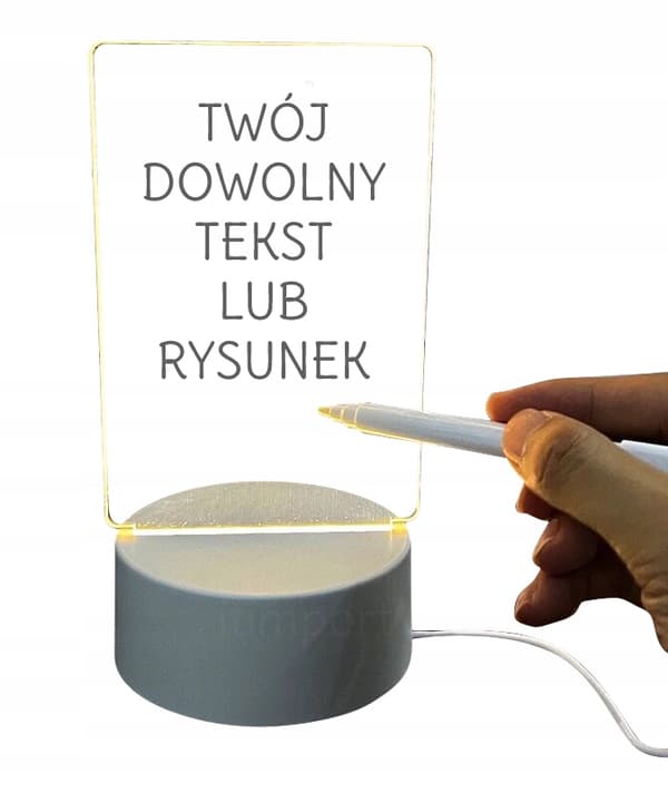 3D LED LAMPE DEKORATIV TIL TEGNING, SKRIVNING OG BESKEDER PLEXI GAVE