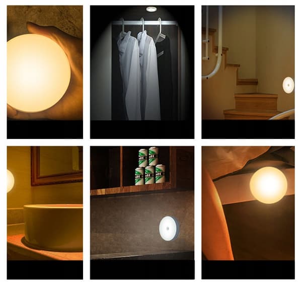 LED-LAMPE MED BEVÆGELSESSENSOR, USB, INDUKTIV GARDEROBE, 120 GRADER, KOLDFARVE