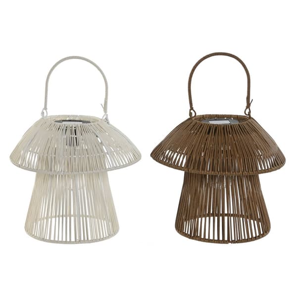Solcellslampa Home ESPRIT Vit Brun 31 x 31 x 30 cm (2 antal)