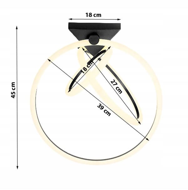 RINGLOFTSLAMPE LOFTSLAMPE cirkellysekrone LED FJERNBETJENING
