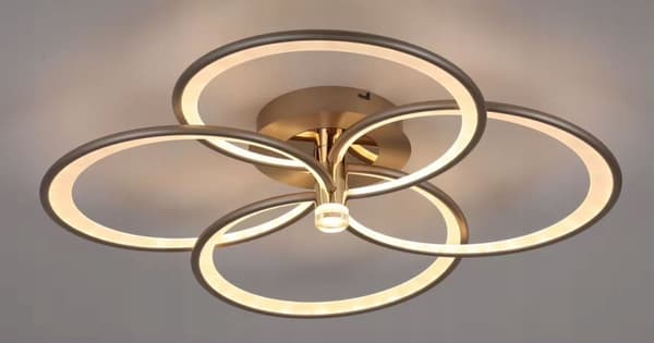RING HÆNGELAMPE LOFT CIRKLÆR LED FJERNBETJENING 3 FARVER GULD