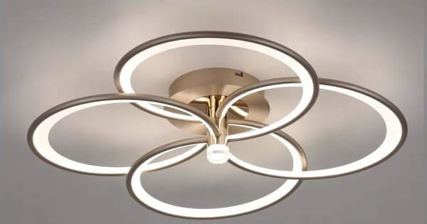 RING HÆNGELAMPE LOFT CIRKLÆR LED FJERNBETJENING 3 FARVER GULD
