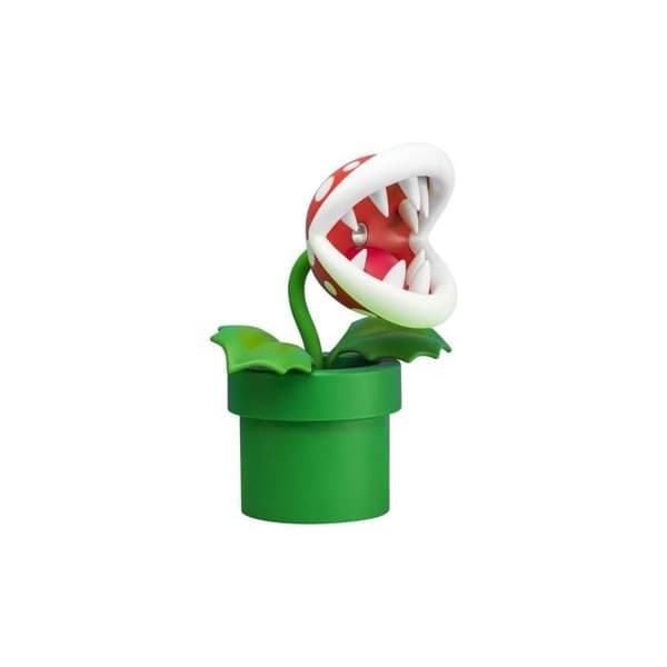 Dekorativ lampa - Super Mario - Piranha Plant - Grön - Uppladdningsbar USB - 36 cm Grön, Röd, Vit