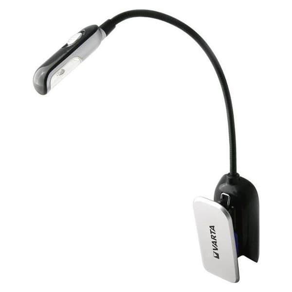 Varta läslampa med 30g klämmor - Svart - 5mm LED - Batteritid 26h00