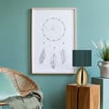 Miniatyrbild 3 av 6: Relaxdays taklampa med touch-funktion, modern, H x D: 34 x 18 cm, E14, ljus med tygskärm, guld/mörkgrön