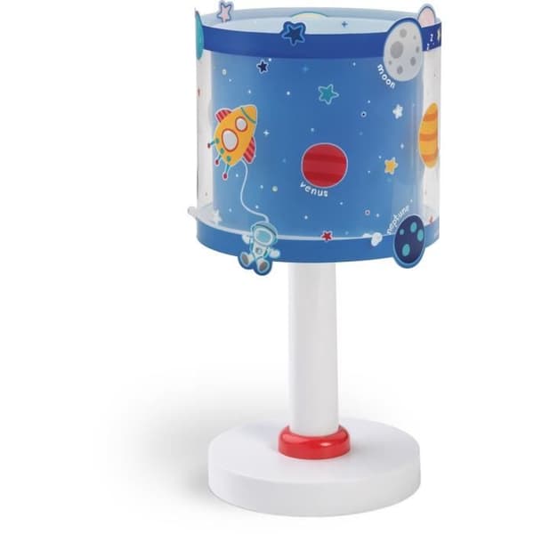 Dalber - Sänglampa för barn - Planeter - Motiv av solsystemets planeter, L 15 cm, H 30 cm, Blå