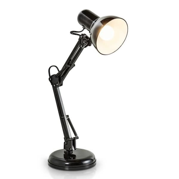 LED skrivbordslampa svart bordslampa retrodesign metall orienterbar &amp; vridbar