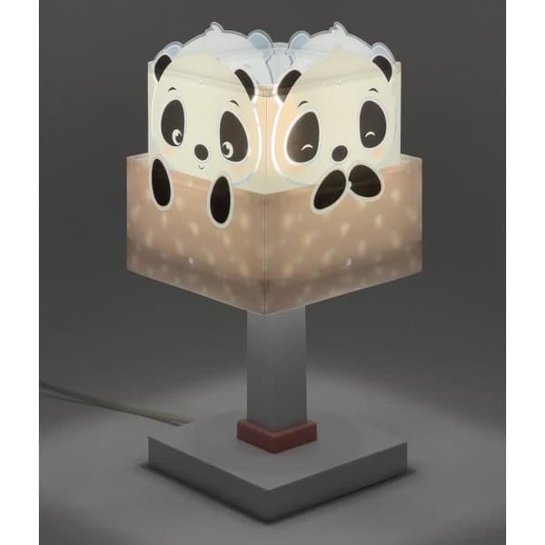 Dalber - Sänglampa för barn - Panda - Pandamotiv, L 15 cm, H 30 cm, Rosa