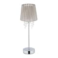 Miniatyrbild 1 av 6: Relaxdays Crystal Bordslampa, Organza Skärm, Rund Sockel, Nattljus, HxD 41 x 14,5 cm, Grå/Silver