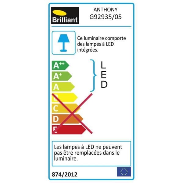 LED skrivbordslampa - ANTHONY - Stål/Vit - 2,5 W - 40 cm - Modern design