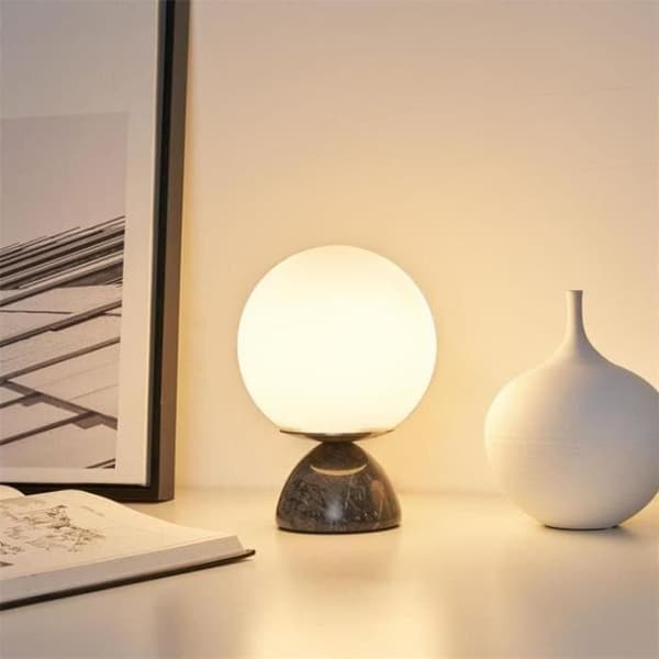 SHINNING PEARL-Bordslampa Marble H21cm svart och vit Pauleen Ø 15cm / H 21cm Svart