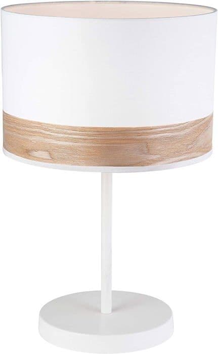 Lussiol bordslampa - 233788 - Lucie-belysning, dekorativ metalllampa, 40 W, vit/natur, 30 x H49 cm