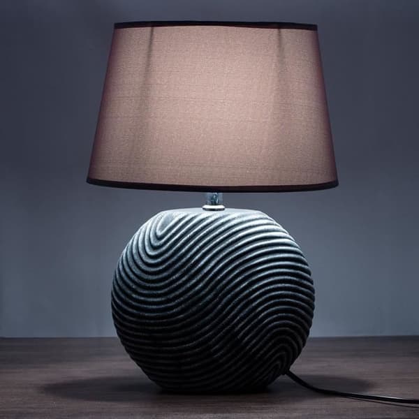 Bordslampa - BRUBAKER - 2-pack - Skärm i antracit - Fot i keramik - Höjd 38 cm