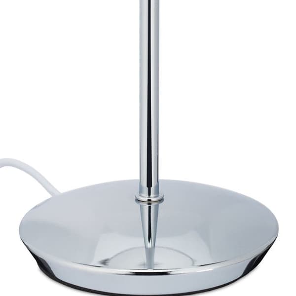 Relaxdays bordslampa med lampskärm, kromad fot, sockel 14, vardagsrum och sovrum, nattlampa, gul.