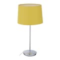 Miniatyrbild 1 av 6: Relaxdays bordslampa med lampskärm, kromad fot, sockel 14, vardagsrum och sovrum, nattlampa, gul.