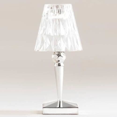 Bärbar lampa - Kartell - Batteri - LED uppladdningsbar - Krom och transparent - H22cm