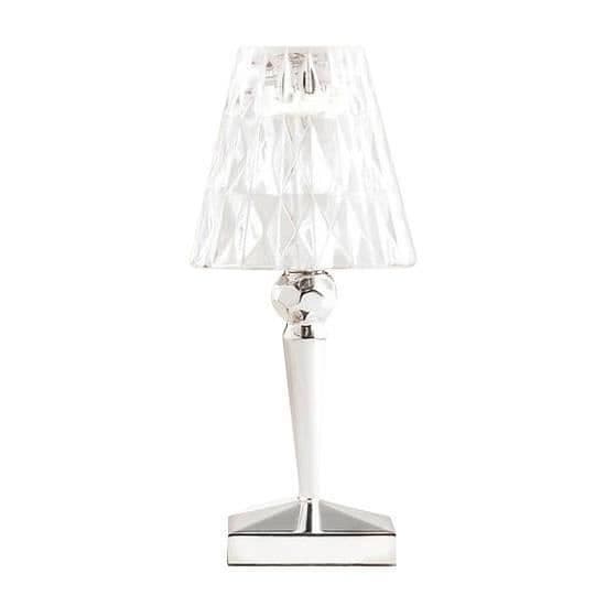 Bärbar lampa - Kartell - Batteri - LED uppladdningsbar - Krom och transparent - H22cm