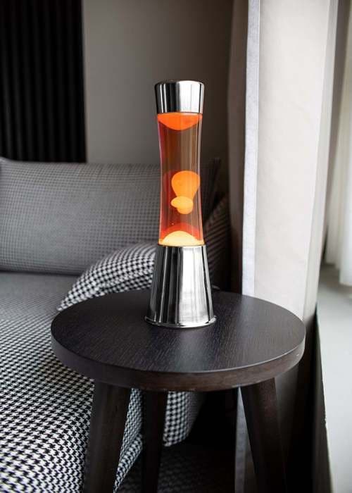 Lavalampa - FISURA - Orange - Kromfot - 11 cm x 11,5 cm - Inomhus