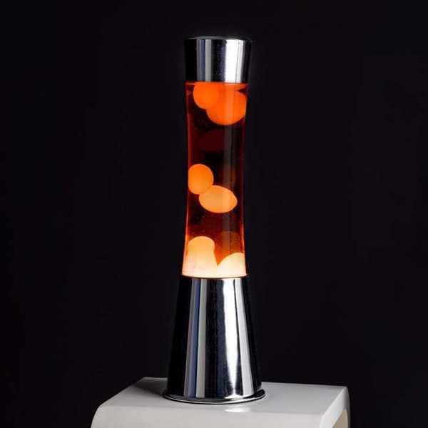 Lavalampa - FISURA - Orange - Kromfot - 11 cm x 11,5 cm - Inomhus