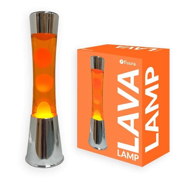 Lavalampa - FISURA - Orange - Kromfot - 11 cm x 11,5 cm - Inomhus