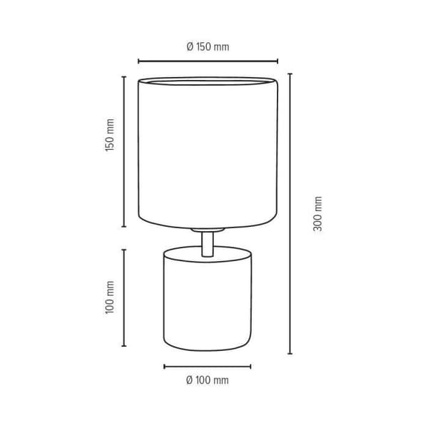 Bordslampa - TRONGO - Färgad valnöt - Vit skärm - 1 glödlampa - 60W