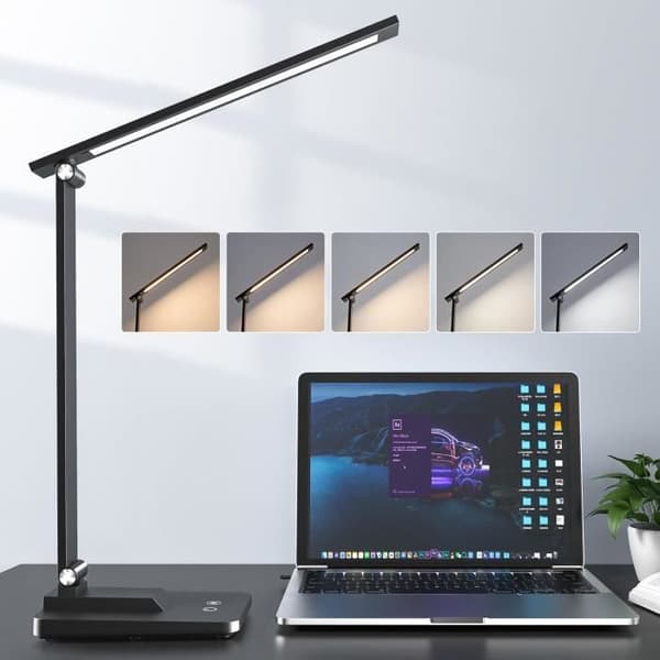 LED-skrivbordslampa Justerbar 15 Ljuslägen One Fire