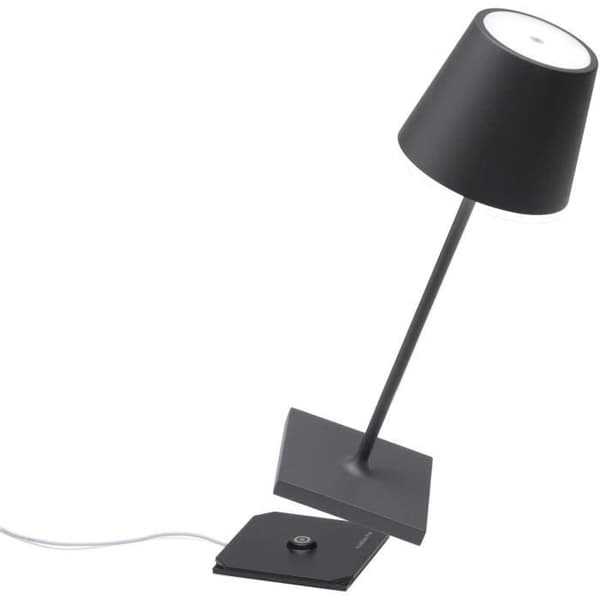 Bordslampa - Zafferano - Poldina MINI PRO - Mörkgrå - Uppladdningsbar USB - Dimmbar LED