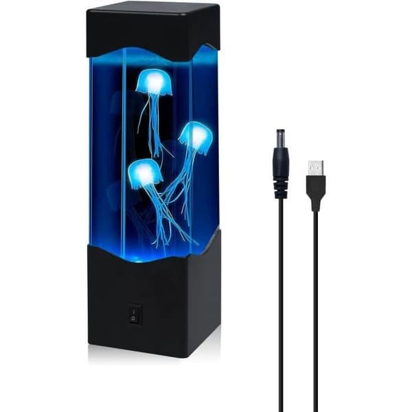 RGB medusalampe USB DC 5V Skrivbordslampa för akvarium Nattlampa med 16 föränderliga färger Dekoration för vardagsrum, sovrum
