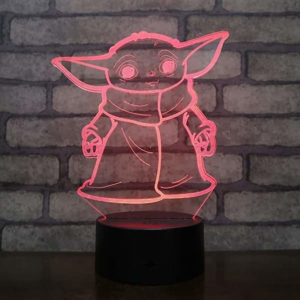 Wolobox bordslampa LED-lampa The Child Baby Yoda byter färg USB-ljus Plastnatt och dekoration