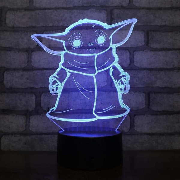 Wolobox bordslampa LED-lampa The Child Baby Yoda byter färg USB-ljus Plastnatt och dekoration