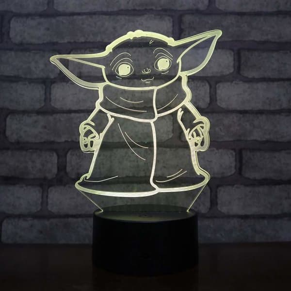 Wolobox bordslampa LED-lampa The Child Baby Yoda byter färg USB-ljus Plastnatt och dekoration