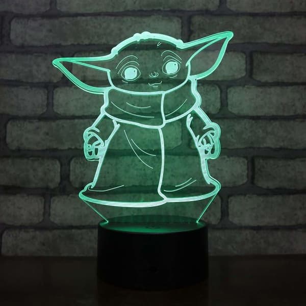 Wolobox bordslampa LED-lampa The Child Baby Yoda byter färg USB-ljus Plastnatt och dekoration