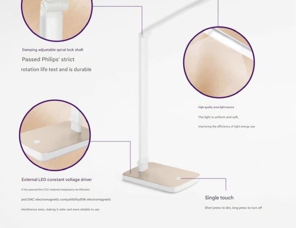 Philipsin AA-tason LED-pöytävalaisin silmien suojaamiseen, suunniteltu lukemiseen ja kirjoittamiseen, erinomainen apu oppimiseen ja lukemiseen