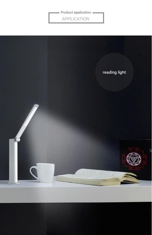 Philips foldbar bærbar skrivebordslampe, genopladelig og indbygget LED-øjenbeskyttelseslampe