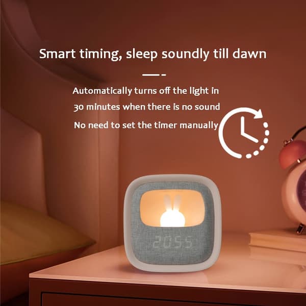 philips genert kanin med tid vækkeur genopladeligt natlys natbord lampe soveværelse sove baby fodring bordlampe