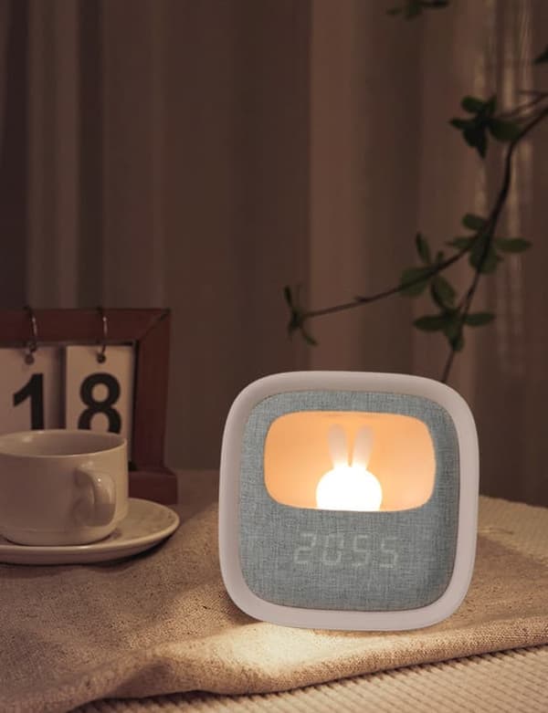 philips genert kanin med tid vækkeur genopladeligt natlys natbord lampe soveværelse sove baby fodring bordlampe