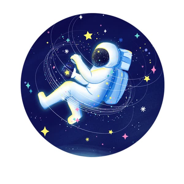INF Astronauttiyövalo - Lämmin valo, ladattava, liiketunnistin