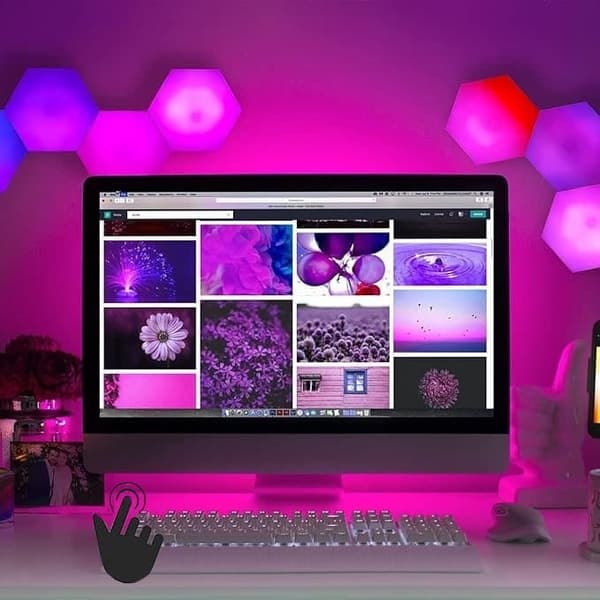 OBOSOE Hexagon LED-Vägglampa, 6 Moduler, RGB med App- och Musiksynk