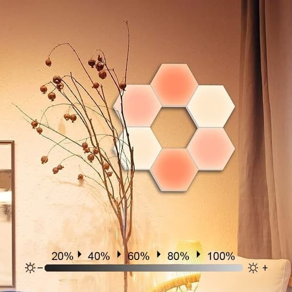 OBOSOE Hexagon LED-Vägglampa, 6 Moduler, RGB med App- och Musiksynk