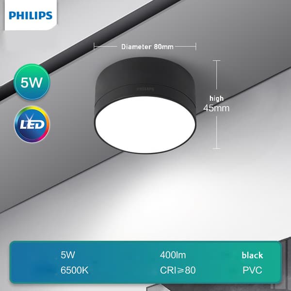 Philips utanpåliggande downlight tak rund vardagsrum bakgrund sovrum entré korridor gång LED taklampa spotlight