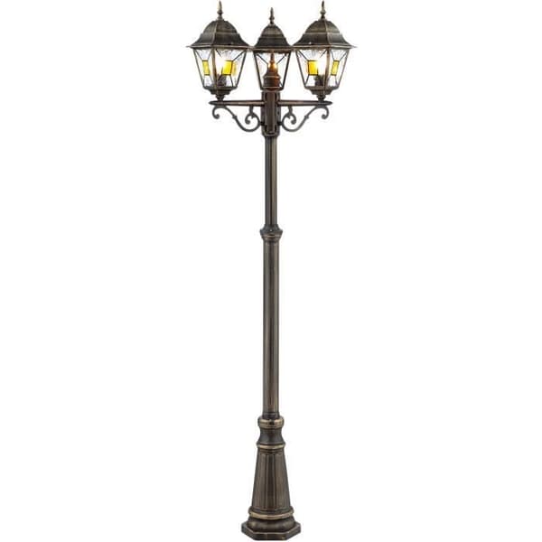 JANEL ulkolattiavalaisin - BRILLIANT - mustakultainen - metalli/lasi - 3x60W - IP44