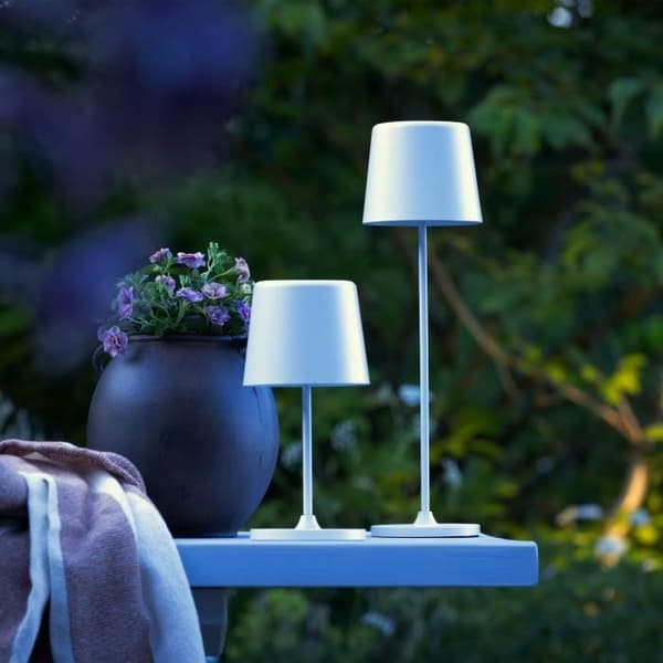 KAAMI BRILLIANT LED-pöytävalaisin - 2W - IP44 - Metallia ja muovia - Mattavalkoinen